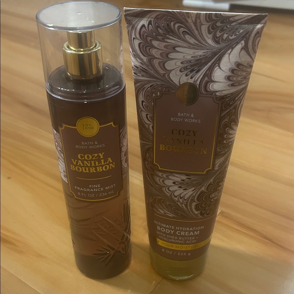 Bath & Body Works Cozy Vanilla Bourbon Fragrance Set